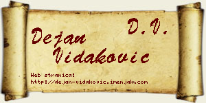 Dejan Vidaković vizit kartica